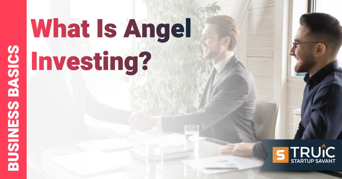 Two people meeting with an angel investor.